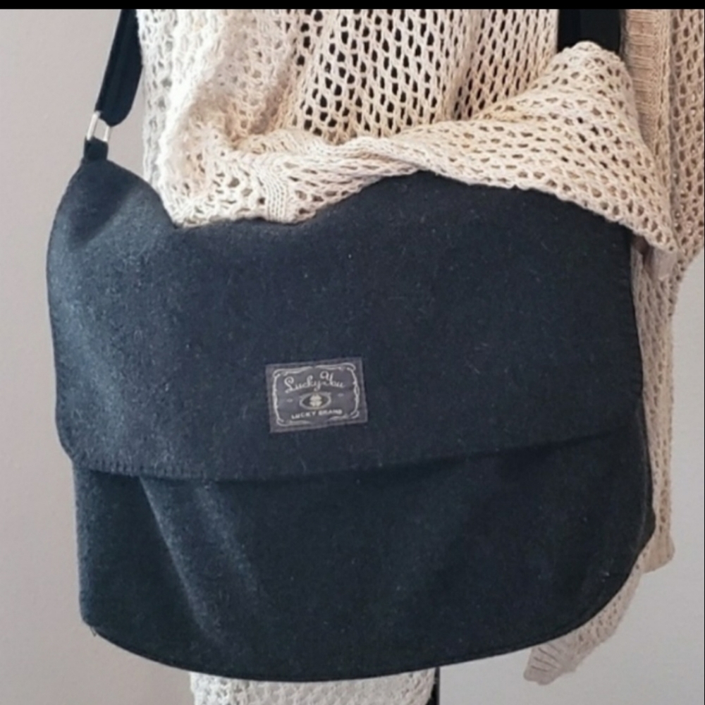 Lucky Brand Flannel Wool Satchel Laptop Bag